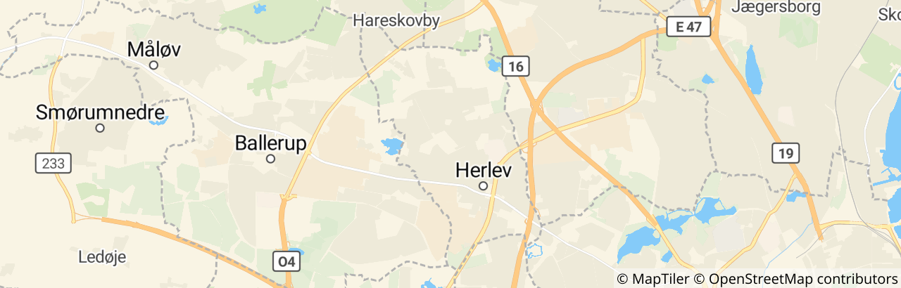 Kort over Herlev Kommune