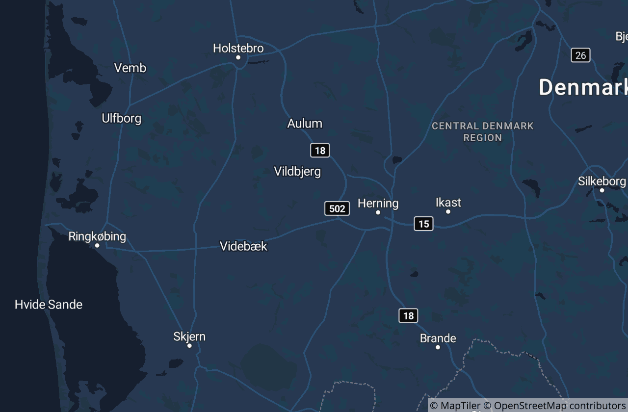 Kort over Herning Kommune