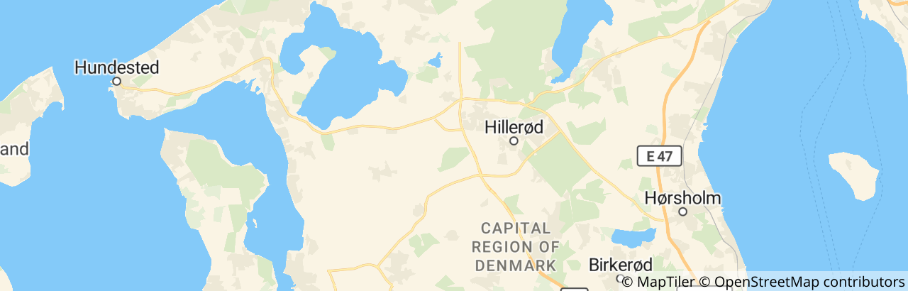 Kort over Hillerød Kommune