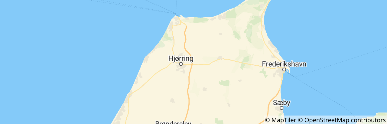Kort over Hjørring Kommune