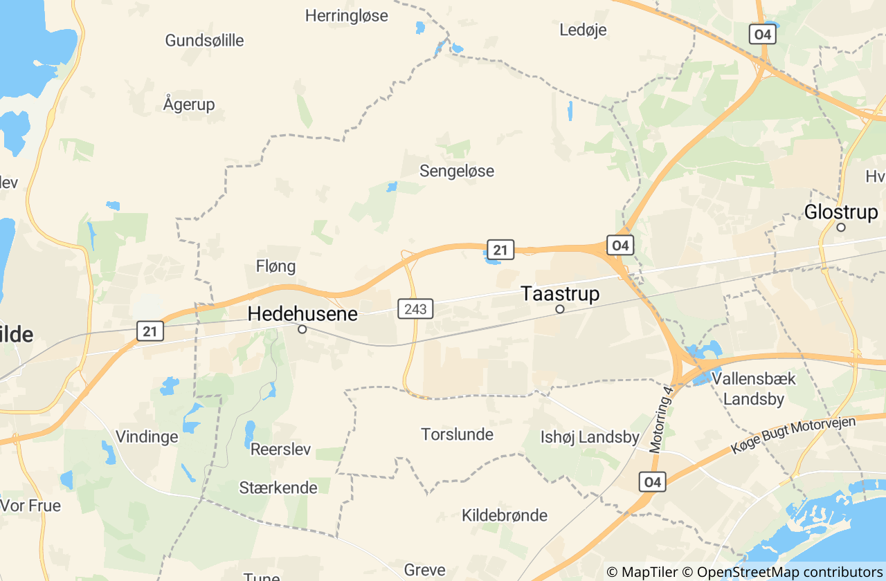 Kort over Høje-Taastrup Kommune
