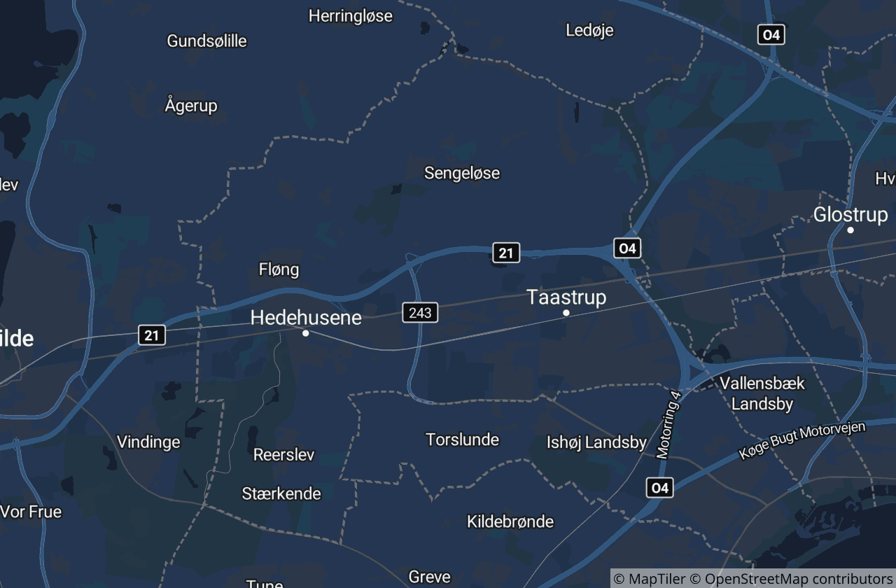 Kort over Høje-Taastrup Kommune