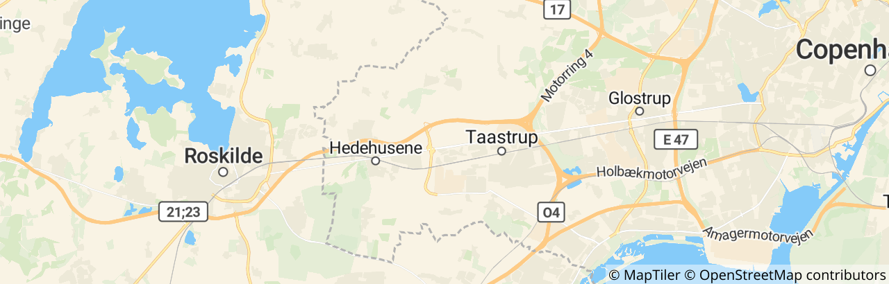 Kort over Høje-Taastrup Kommune