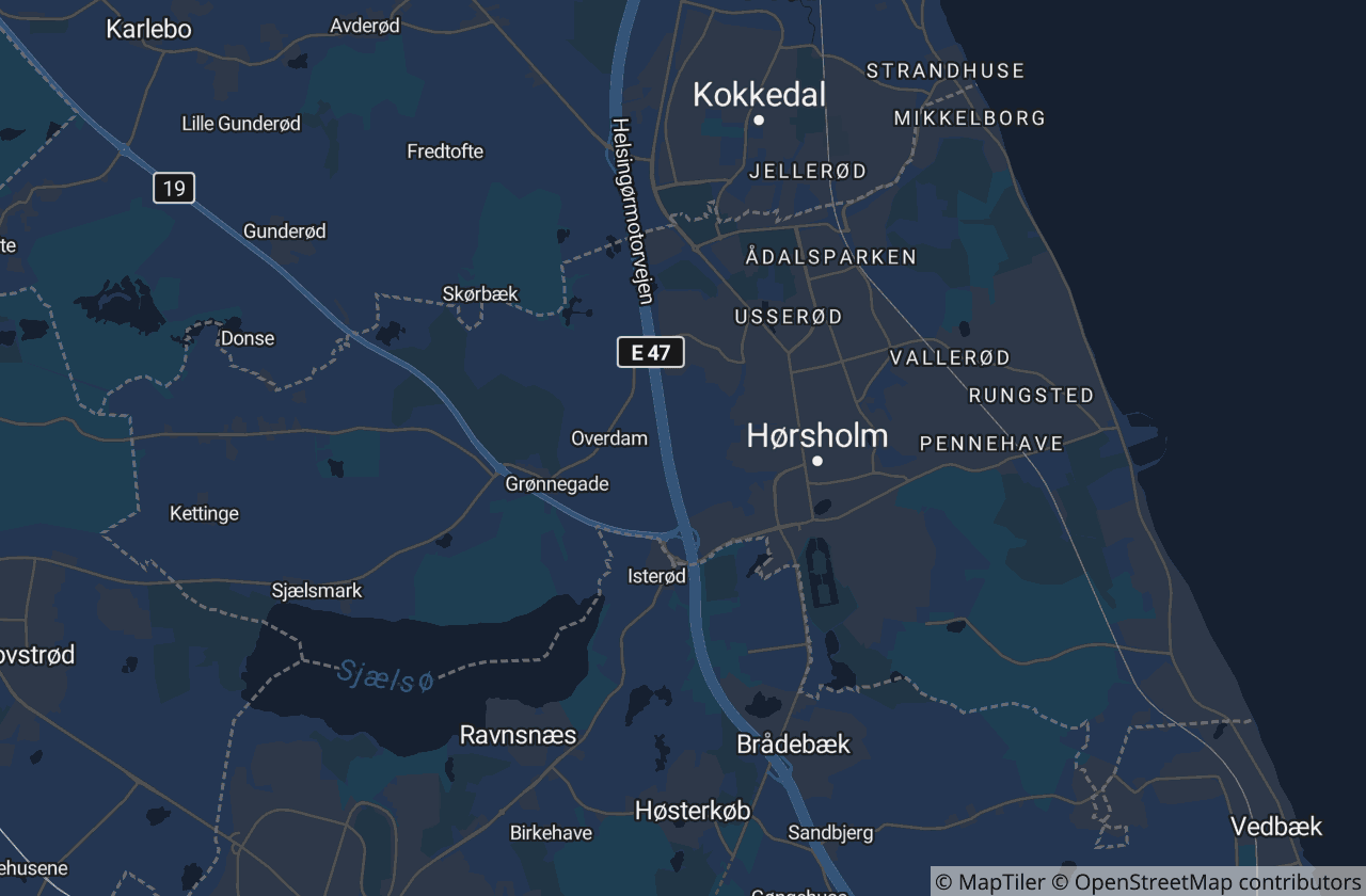 Kort over Hørsholm Kommune