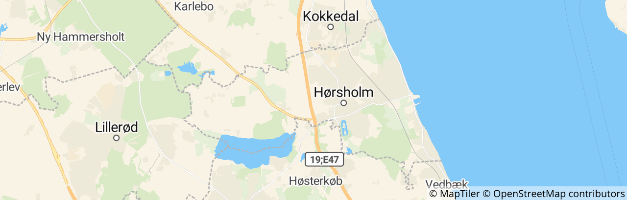 Kort over Hørsholm Kommune