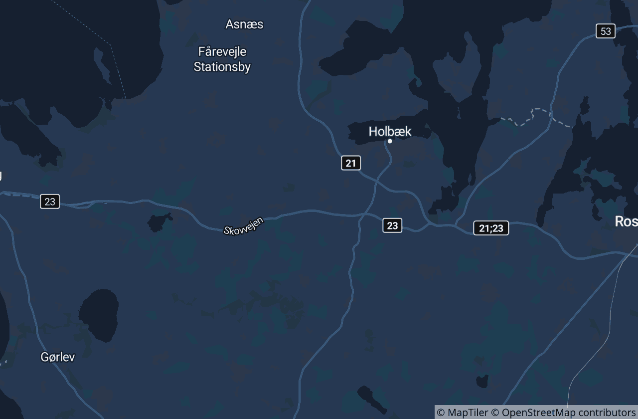 Kort over Holbæk Kommune