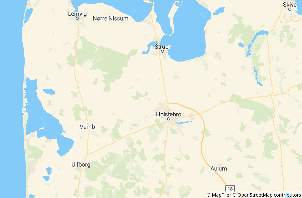 Kort over Holstebro Kommune