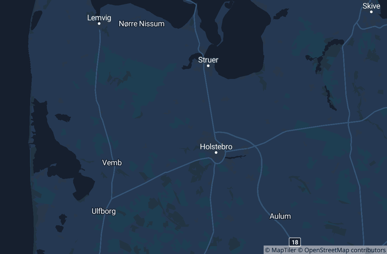 Kort over Holstebro Kommune