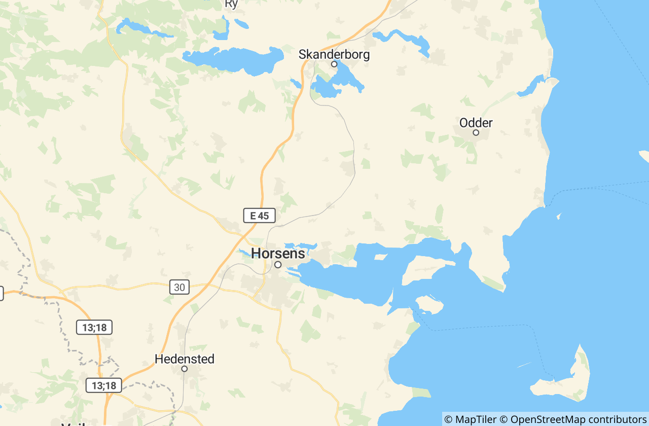 Kort over Horsens Kommune