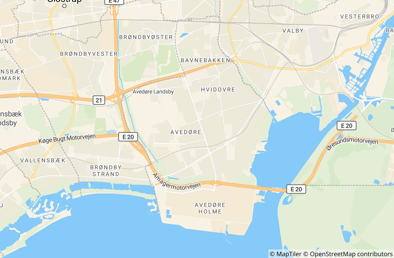 Kort over Hvidovre Kommune