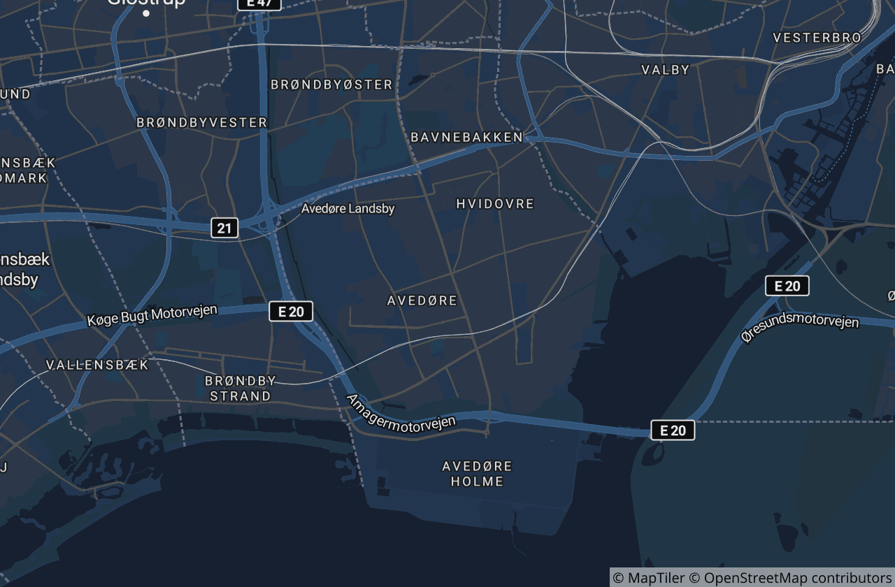 Kort over Hvidovre Kommune
