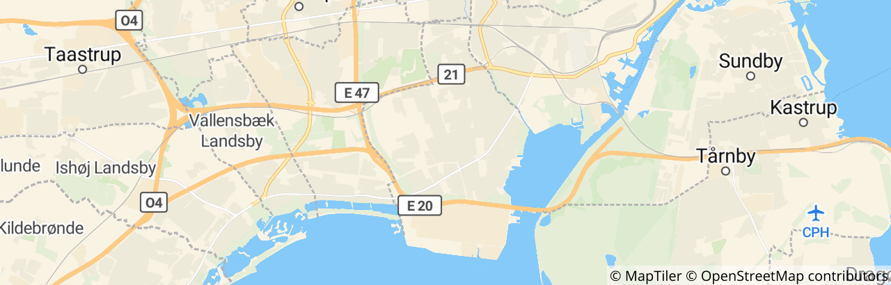 Kort over Hvidovre Kommune