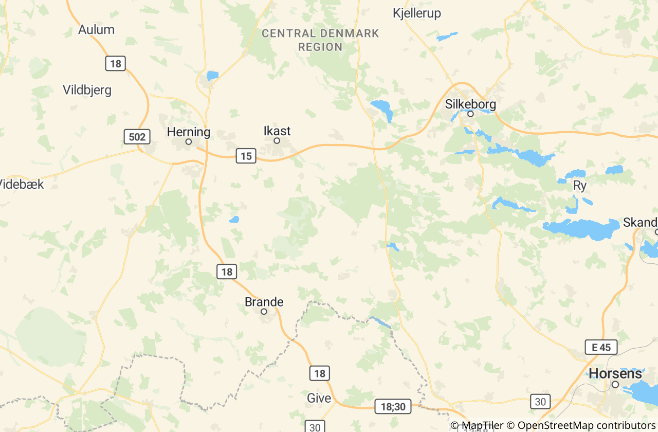 Kort over Ikast-Brande Kommune