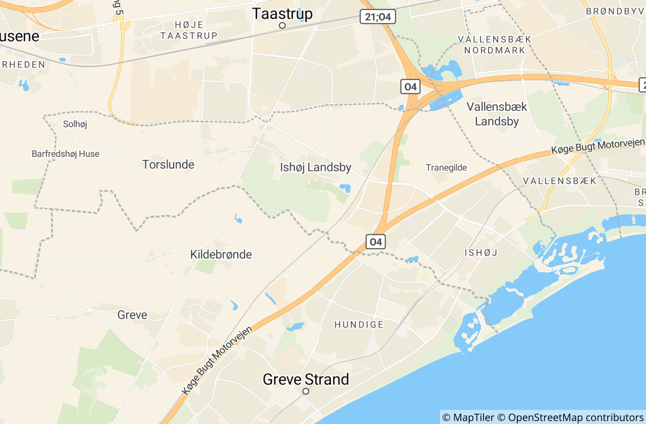 Kort over Ishøj Kommune