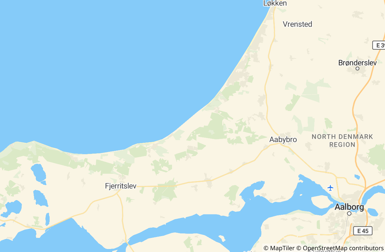Kort over Jammerbugt Kommune