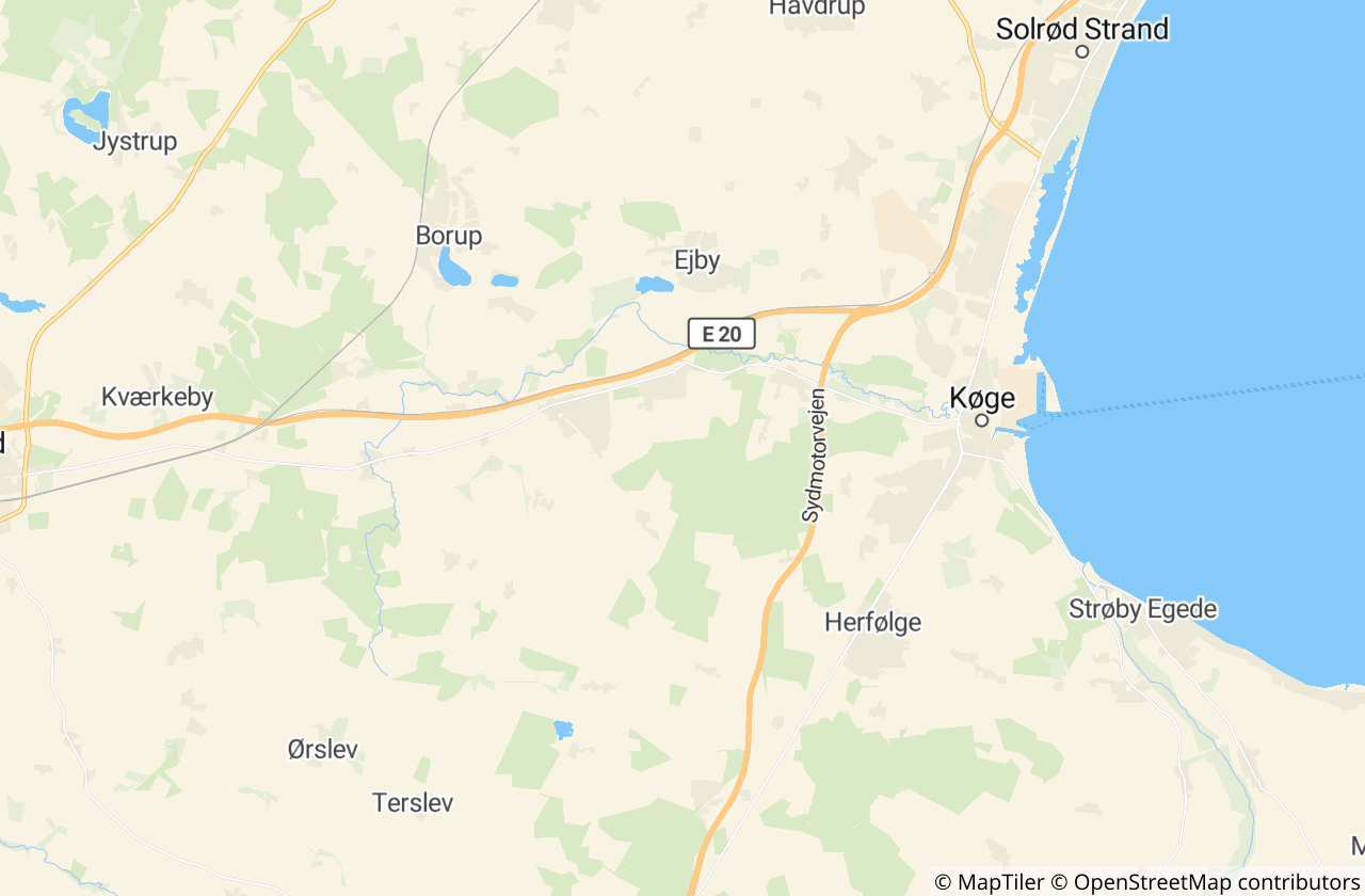 Kort over Køge Kommune