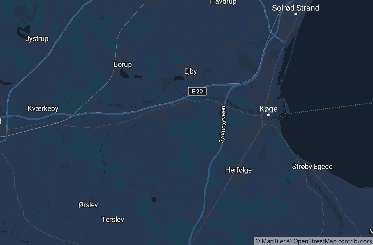 Kort over Køge Kommune
