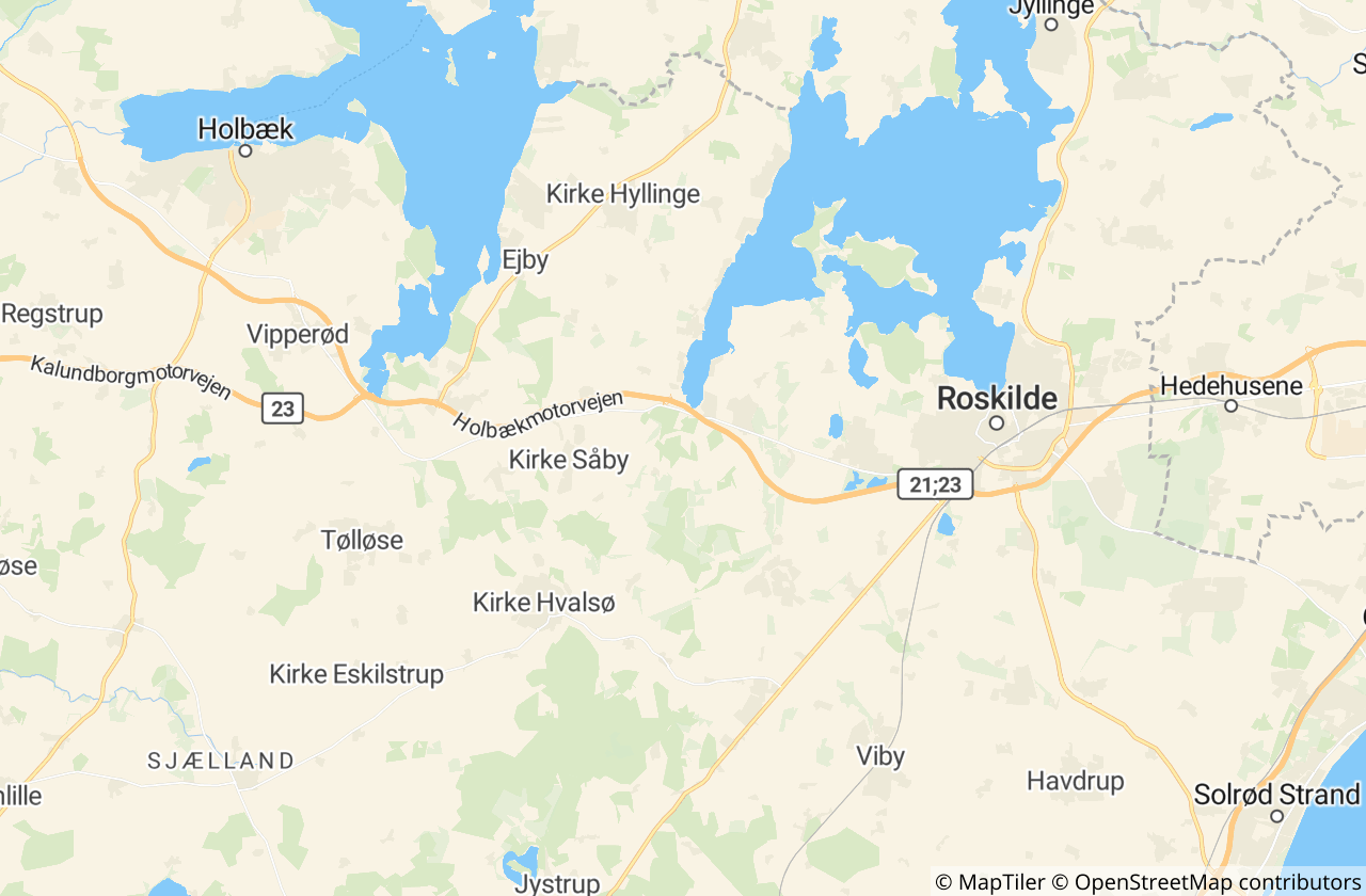 Kort over Lejre Kommune