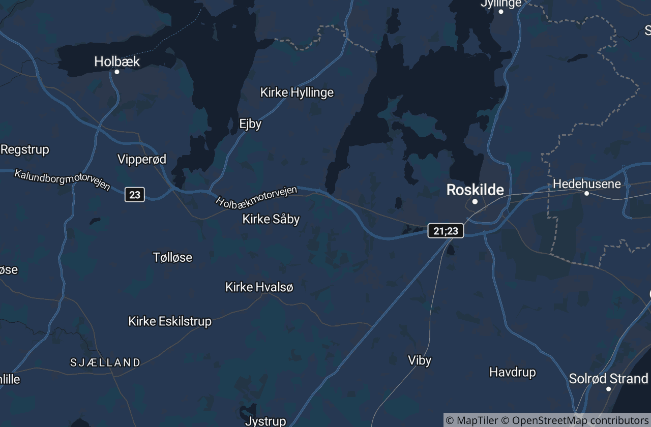Kort over Lejre Kommune