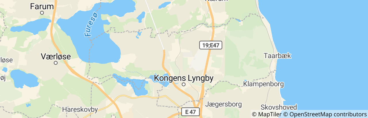 Kort over Lyngby-Taarbæk Kommune
