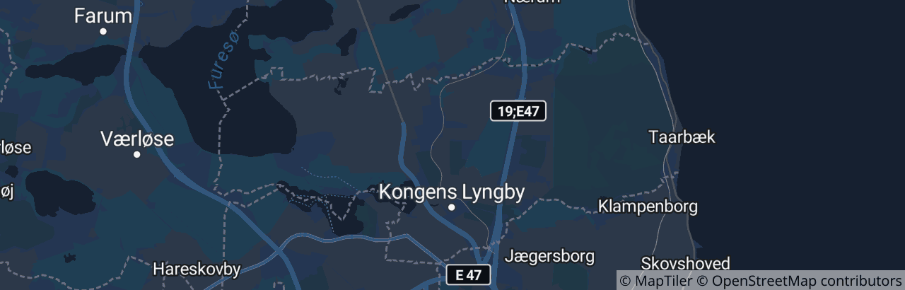 Kort over Lyngby-Taarbæk Kommune