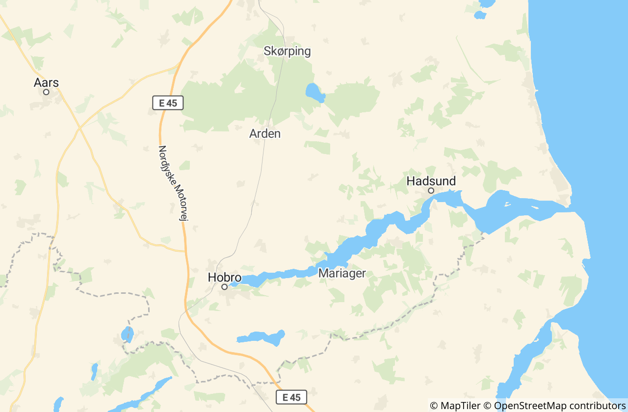 Kort over Mariagerfjord Kommune
