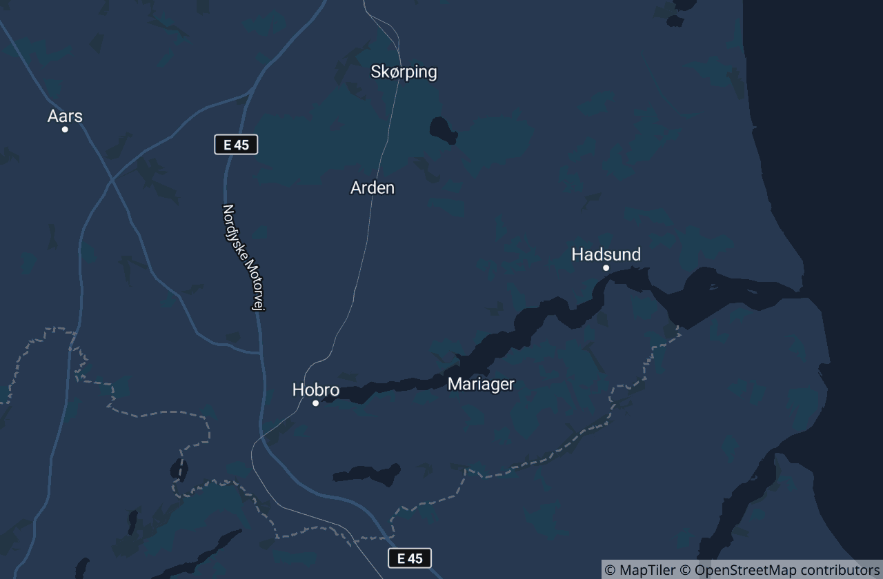 Kort over Mariagerfjord Kommune