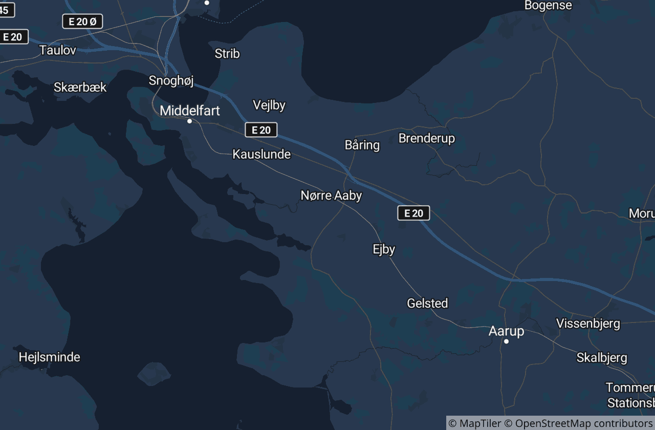 Kort over Middelfart Kommune