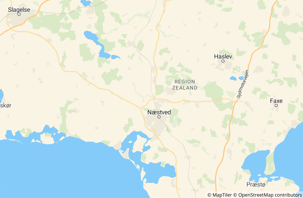 Kort over Næstved Kommune
