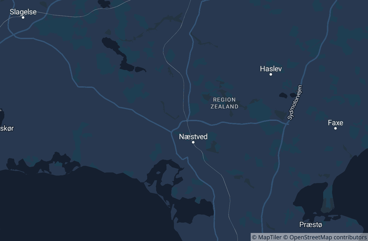 Kort over Næstved Kommune