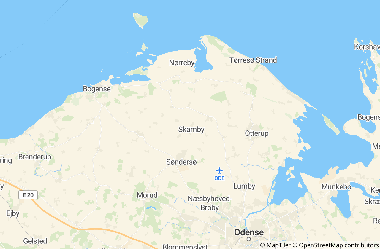 Kort over Nordfyns Kommune