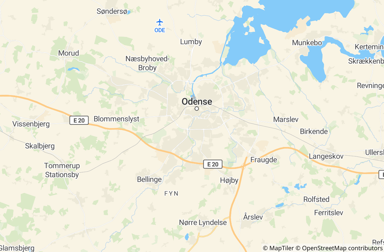 Kort over Odense Kommune