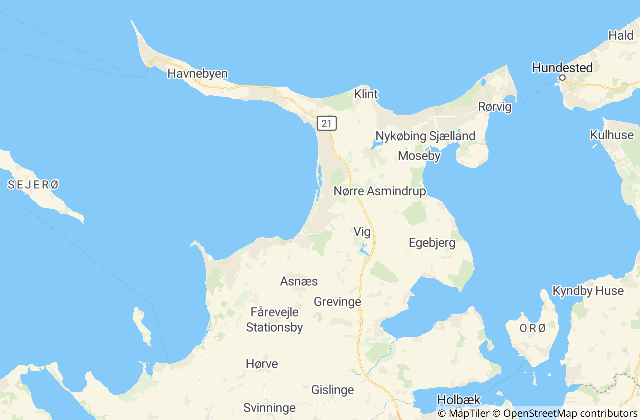 Kort over Odsherred Kommune