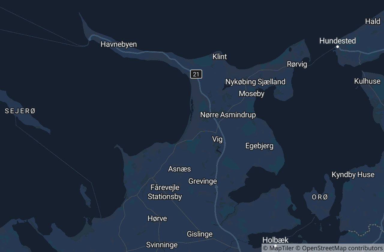 Kort over Odsherred Kommune