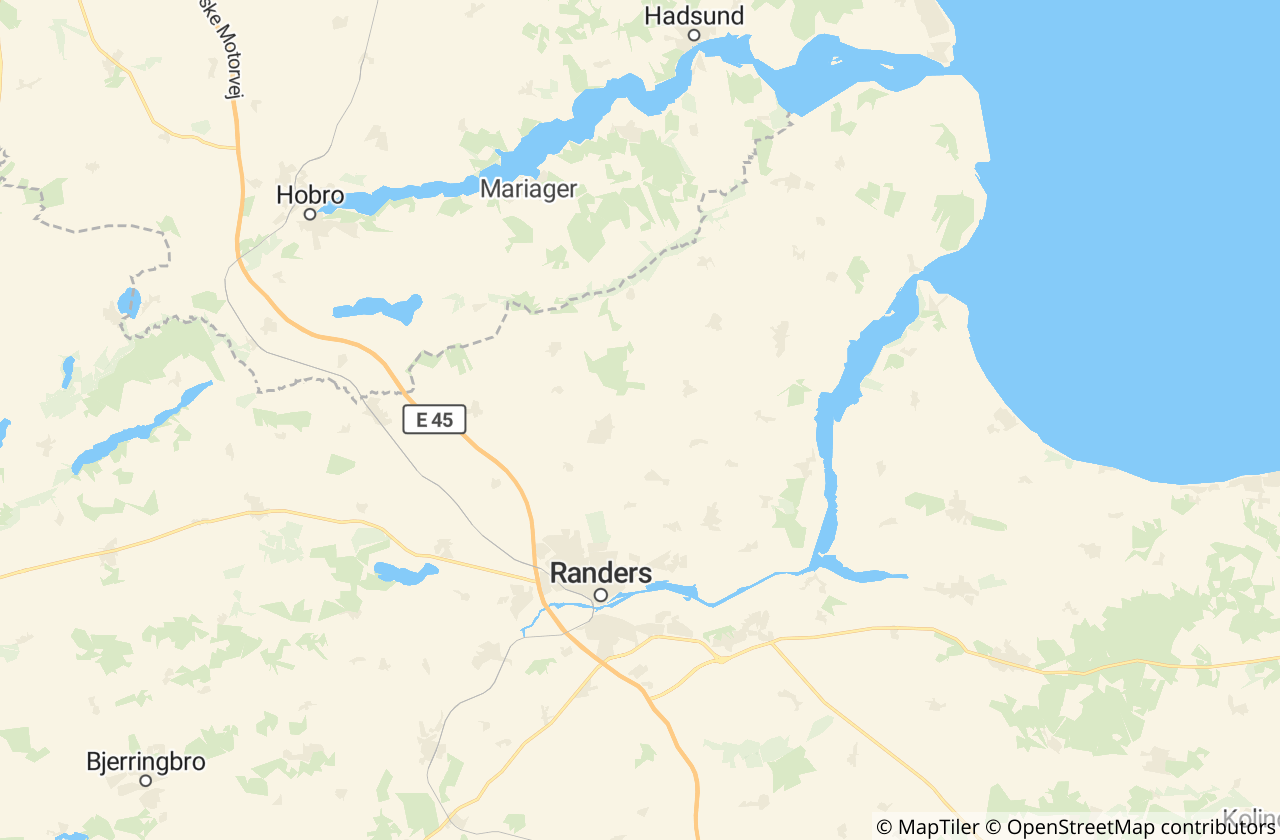 Kort over Randers Kommune