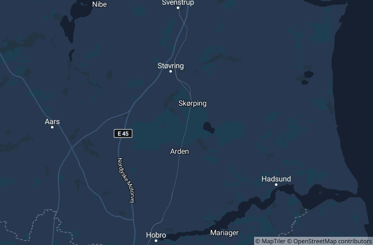 Kort over Rebild Kommune
