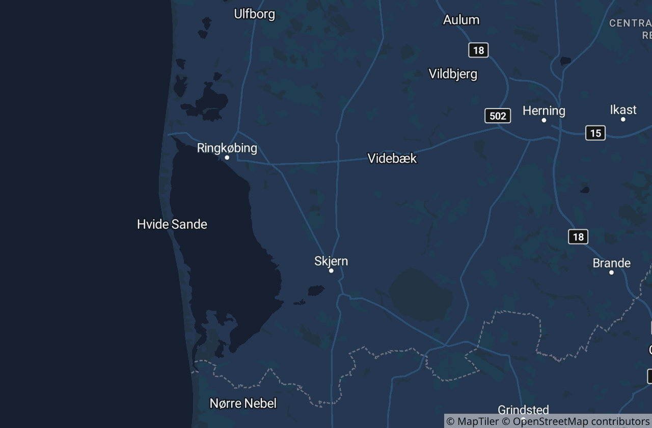 Kort over Ringkøbing-Skjern Kommune