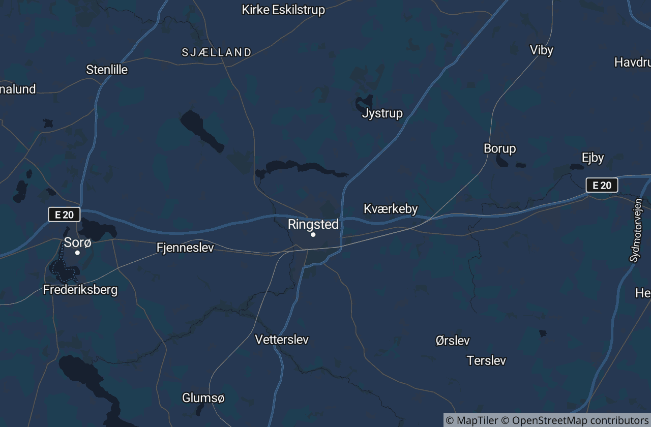 Kort over Ringsted Kommune