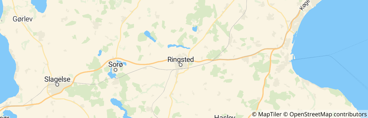 Kort over Ringsted Kommune