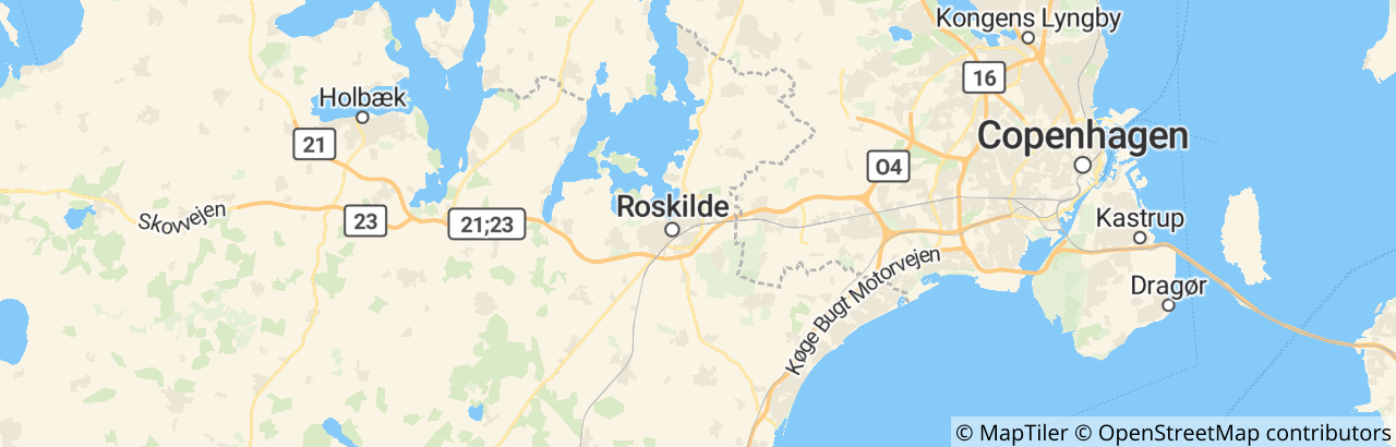 Kort over Roskilde Kommune