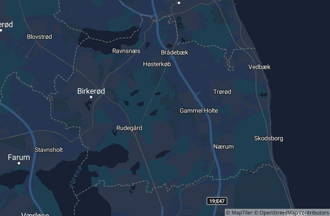 Kort over Rudersdal Kommune