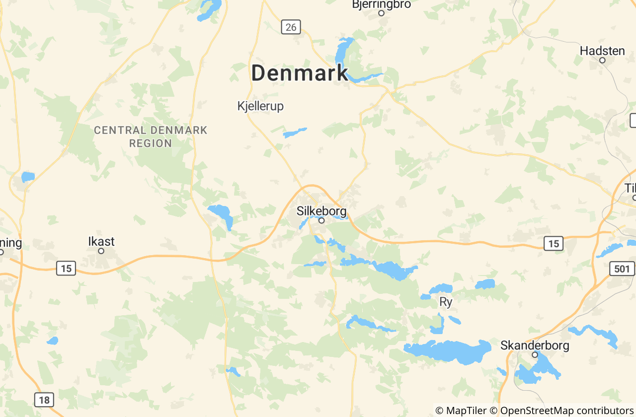 Kort over Silkeborg Kommune