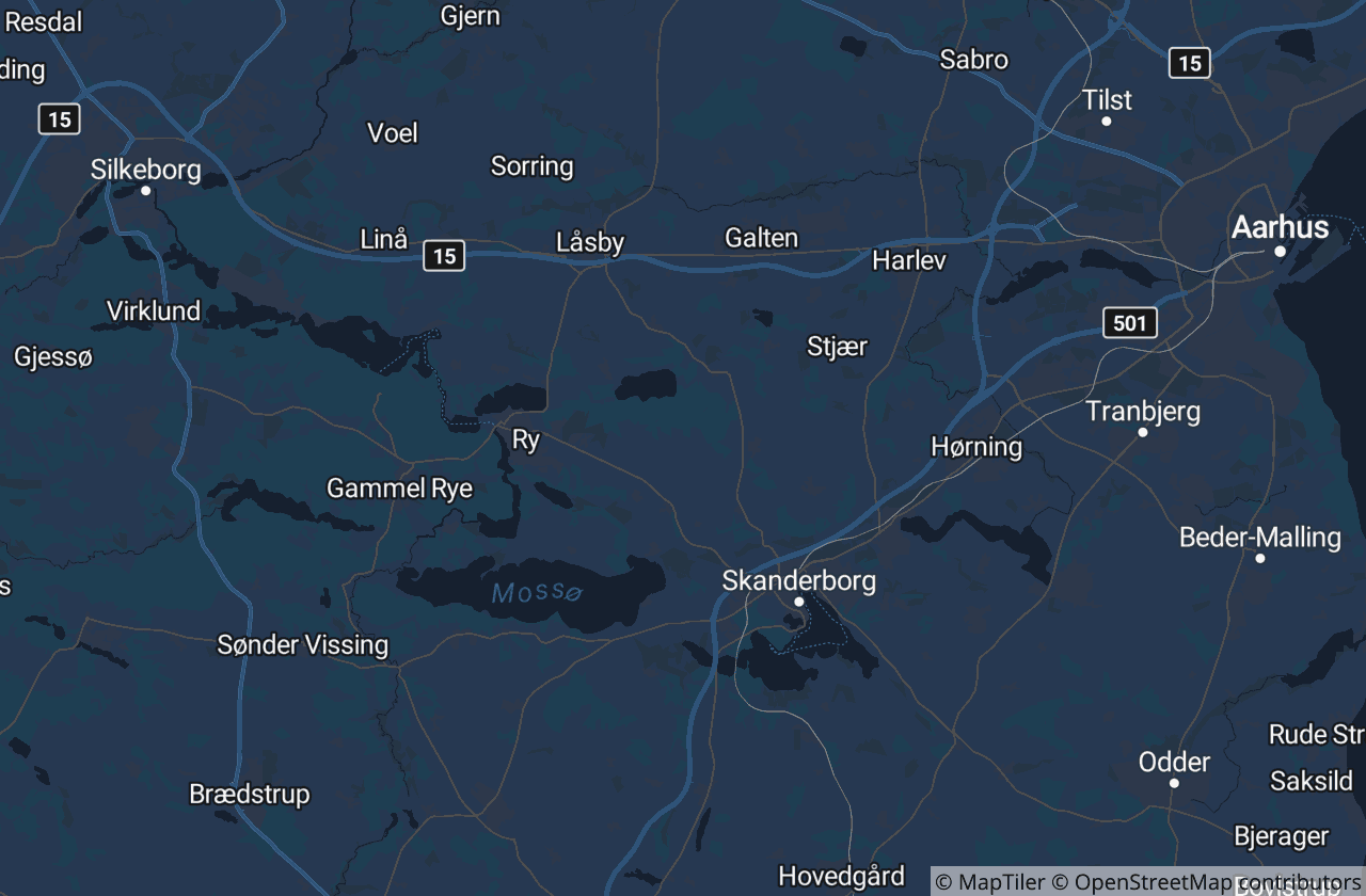 Kort over Skanderborg Kommune