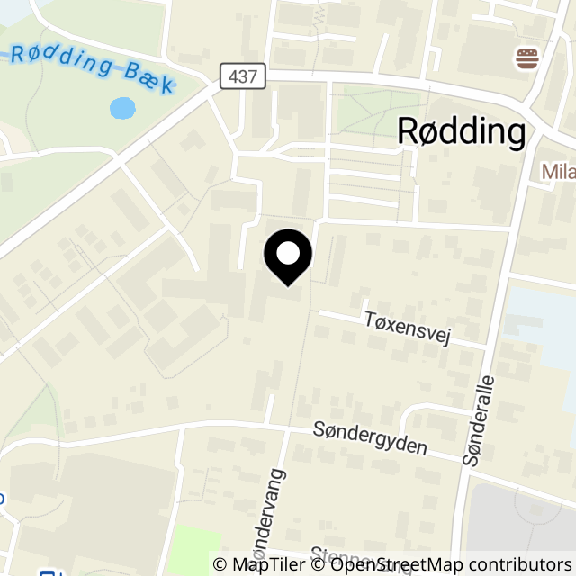 Kort over Rødding Præstegårdsvej 11