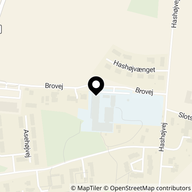 Kort over Brovej 1, Slots Bjergby