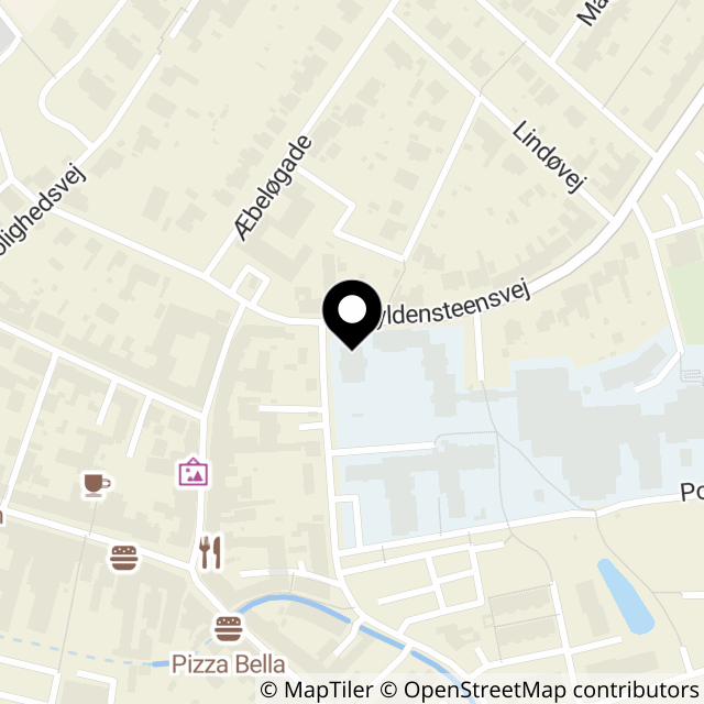 Kort over Gyldensteensvej 2