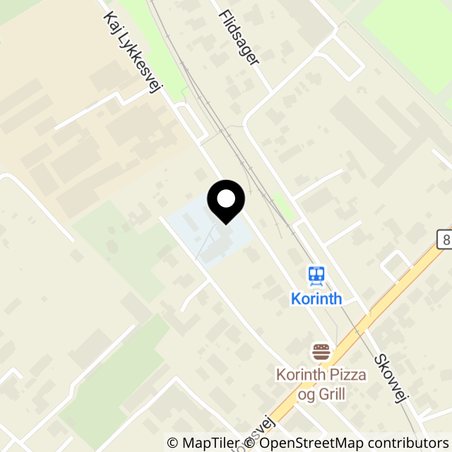 Kort over Kaj Lykkesvej 9, Korinth