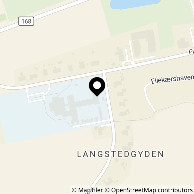 Kort over Langstedvej 1, Verninge