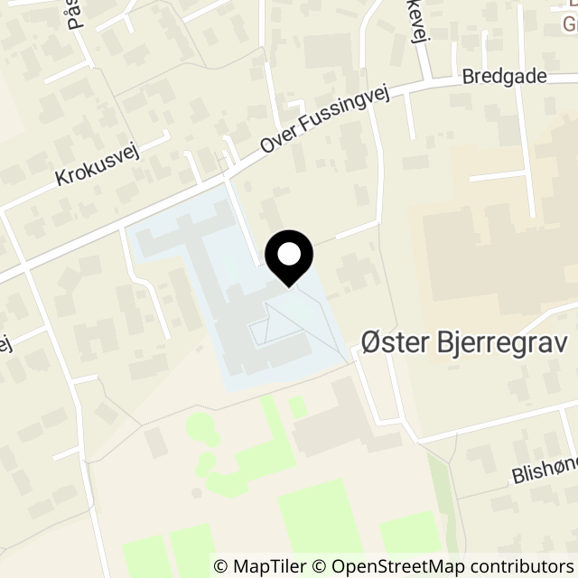 Kort over Over Fussingvej 7A Øster Bjerregrav