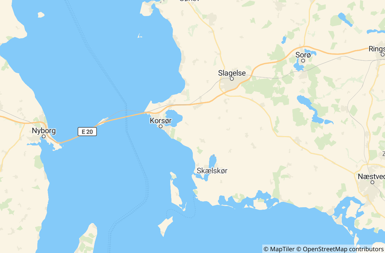 Kort over Slagelse Kommune